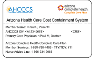 Arizona Medicaid Card